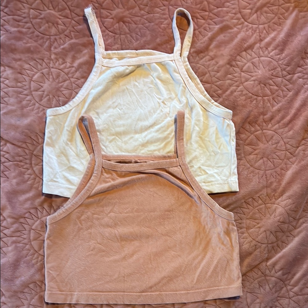 2 ARQ High Neck Crop Bralette Tanks Small